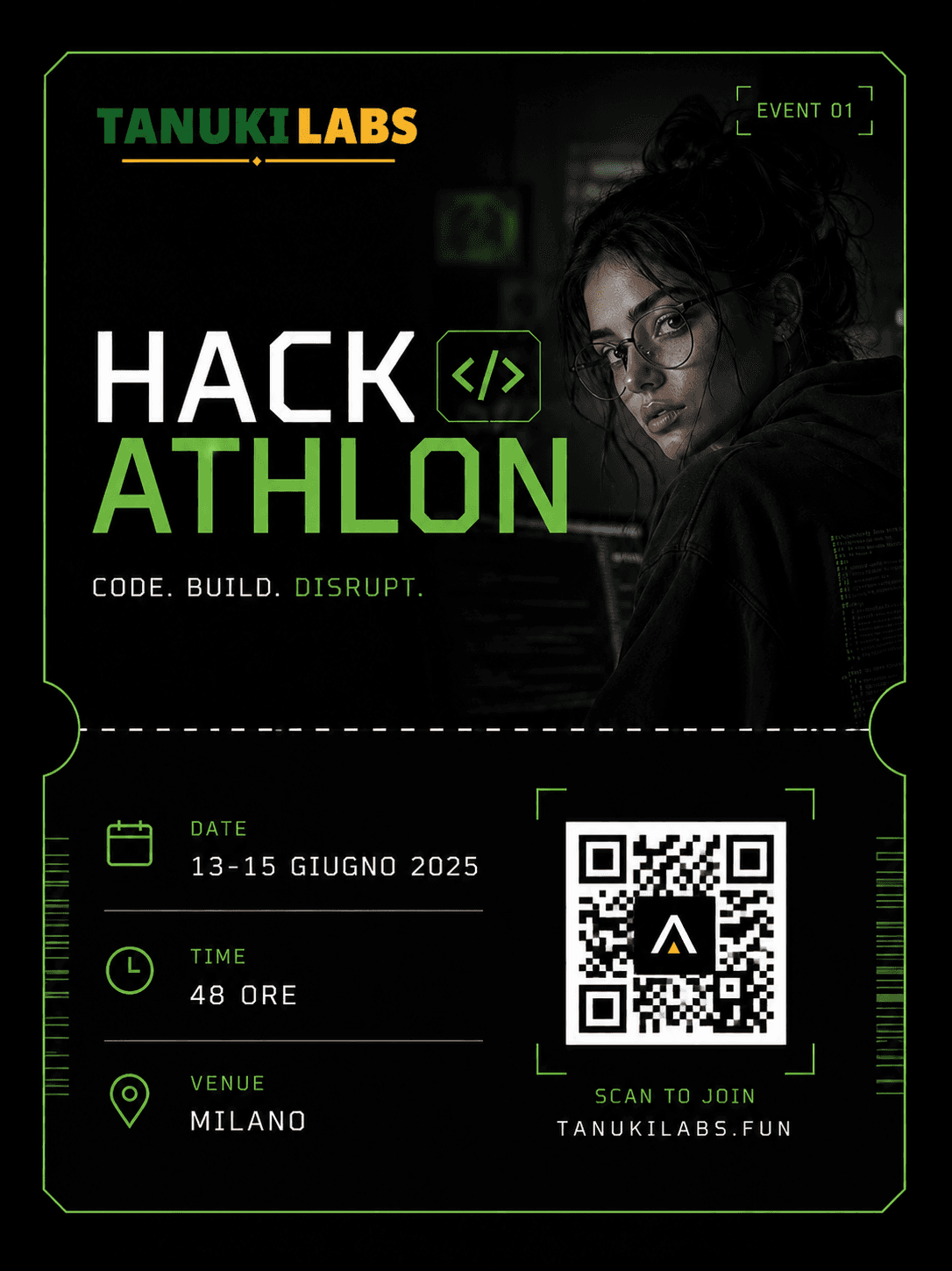 Tanuki Labs Hack Athlon event ticket, 13 to 15 June 2025 in Milan
